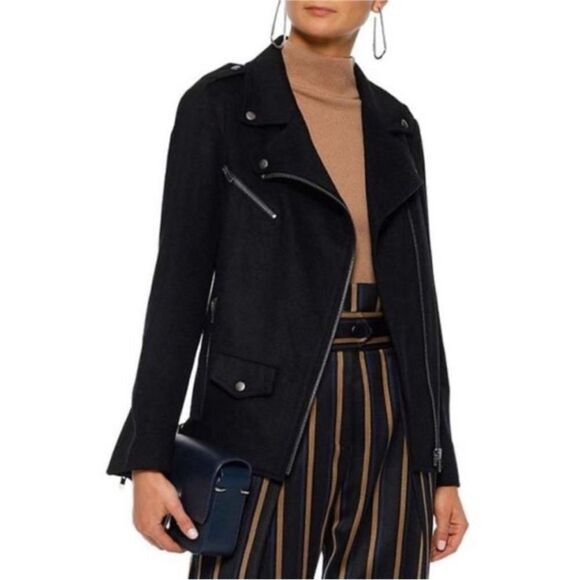 REBECCA MINKOFF | NEW Black Asymmetrical Brando Moto Jacket Women’s Size Medium - Picture 1 of 12